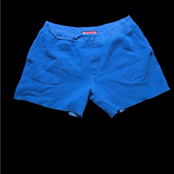 Blue Cut off Sweat Shorts - Picture 2 of 7